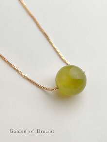 1 pieza Collar de Bodhi hecho a mano original de plata 925 bañado en oro de 18k, Collar colgante de cuentas de jade de estilo chino nuevo, adecuado para que las damas artísticas lo usen a diario