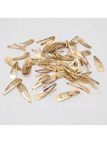 30个金色金属5厘米水滴形BB发夹，适合日常佩戴，爪夹，发爪，发卡，发夹，学生用品，发饰，头部饰品，发夹 - 金色 - 查看 12