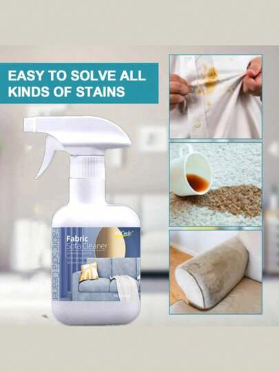 Limpiador de tela eficaz para sofás, cortinas, limpieza en seco sin agua y agente descontaminante. Elimina fácilmente las manchas rebeldes de telas, alfombras, interiores de automóviles. Detergente multifuncional para el hogar en forma de aerosol.