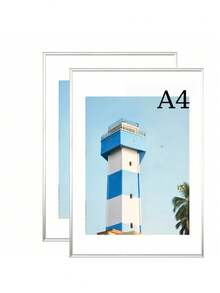 1pc/2pcs Metal Photo Frame, Aluminum Frame, Suitable For Wall Or Desktop Display, Poster, Art Painting, Minimalist & Fashionable Aluminum Alloy Frame, Suitable For Home Living Room, Bedroom, Office Decor, Sizes Include Gold, Silver, Black Aluminum Frames, 30X40cm/A3/A4