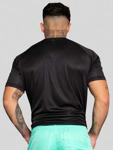 Kit 3 Men's Dry Fit Sports T-Shirts, Comfortable For Training And Everyday Life - 黑白鉛 - 查看 4