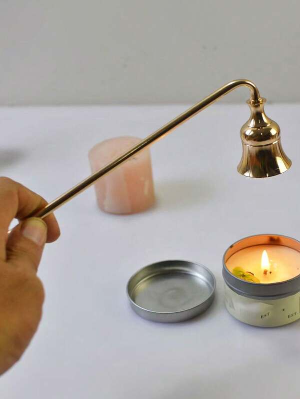1pc Multi-Color Metal Candle Snuffer - Elegant Handle Design For Flame Extinguishing, Holiday Home Decor Gift For Christmas, Valentine's, Birthdays & Thanksgiving, Festive Accessory | Sophisticated Style | Robust Construction
