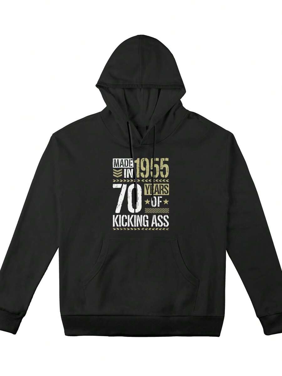 Women's Plus-Size Sweatshirt, Made In 1955 70 Years Kicking  Old 70th Birthday Giftcasual Style Sweatshirt, A Must-Have For Daily Travel, Suitable For All Seasons.