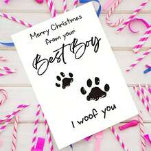 1pc Funny 'Goodest Girl' Christmas Card - Dog Paw Prints & 'I Paw You' Message, Whimsical Holiday Card For Dog Lovers (Comes With Envelope) - Perfect For Christmas, Thanksgiving, Halloween - Ideal For Anyone (With Envelope + Greeting Card)" (11cm X 16cm) Christmas Gift Card" A Gift Suitable For Everyone A Card Suitable For Giving To Colleagues