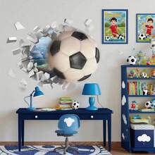 3D 立体墙贴运动足球、橄榄球、儿童房、卧室装饰墙贴艺术贴纸、自粘式婴儿淋浴家庭装饰礼物