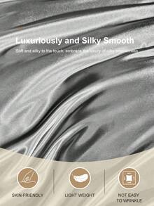 2/3pcs Luxury Satin Fitted Sheet Set, 1pc Mattress Cover With 1/2pcs Pillowcase, Bedding, Silky Touch Mattress Protector (No Filler), Skin-Friendly And Comfortable Fitted Sheet For Bedroom, Solid Color Satin Fitted Sheet Set, Cooling Breathable Bedding, Soft And Silky Minimalism Style Bedding Sheet, For Queen King Twin Full Size, Machine Washable, Perfect Holiday Gift, Silver, Autumn Decor, Room Decor, Back To School, School Supplies