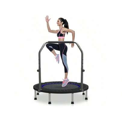 Mini Trampoline For Exercise Rebounder With Adjustable Bar Fitness Trampoline Indoor Max Load