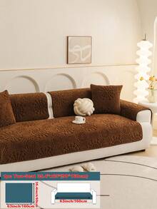 1 pieza Funda de cojín de sofá con lunares de felpa, de moda y versátil, cojín de sofá de alta calidad y lujoso, funda de sofá para todas las estaciones, antideslizante, antipolvo y antirasguños, protege el sofá, decora el sofá, adecuado para sala de estar, dormitorio, estudio, oficina, fiesta, sofá de 1 a 4 plazas, sofá en L