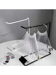 Black & White Metal Nail Polish Display Fan Rack, Nail Art Sample Card Storage Holder, Nail Polish Organizer, Nail Design Display Shelf, Nail Art Tools