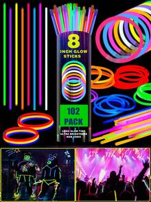 02 PCS Glow Sticks Bulk Party Pack - 8 Inch Glow Bracelets & Glow Necklaces , Ultra Bright Glow In The Dark Party Supplies - Glow Party Decorations , Glow Sticks Bulk Fornew Years Eve Party Supplies, Party Favor, Birthday, Music Festival , Neon Party Favors, Wedding, Bachelorette, Party Decorations
