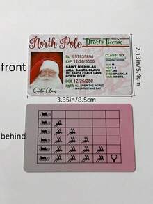 5 pièces Carte de vœux Père Noël, Permis de conduire perdu, Décoration de Noël, Permis de traîneau volant du Père Noël, Permis de conduire du traîneau du Père Noël, Carte de fête en plastique, Accessoires de décoration de Noël, Pas d'électricité requise Décorations de Noël Pyjamas de Noël Cadeaux de Noël Décoration de Noël