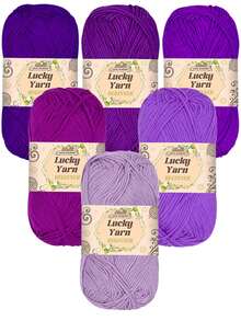 6 件套高品质 100% 腈纶纱线套装，4 层，1.76 盎司/绞，适用于针织和钩编服装、围巾、袜子、帽子、披肩和小型工艺品，秋冬 - 彩色 - 查看 9