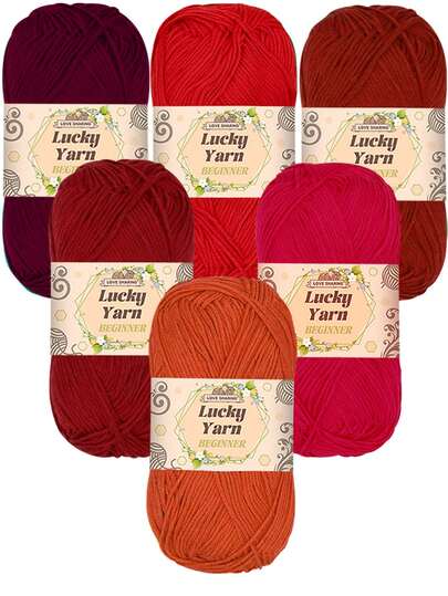 6pcs High Quality 100% Acrylic Yarn Set, 4-Ply, 1.76oz/Skein, Suitable For Knitting And Crocheting Clothing, Scarves, Socks, Hats, Shawls And Small Craft Projects, Autumn/Winter