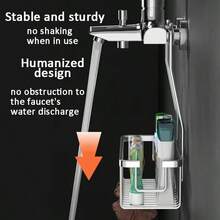 1 件不锈钢壁挂式浴室挂篮收纳架 - 轻质淋浴架，用于放置洗发水和配件、浴室收纳和储物、淋浴架 - 彩色 - 查看 7