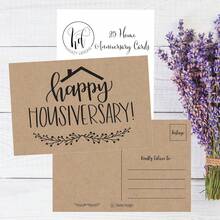 UGCO Hadley Designs 25 Kraft Happy Home Anniversary Realtor Cards, Blank Greeting House Postcards, Bulk Real Estate Thank You Notes, Welcome Home Realtor Gifts Stationery, New Realtor Gifts Clients - 1 - 查看 6