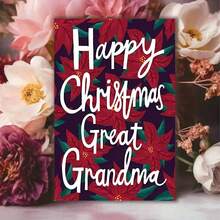 1pc, "Happy Christmas Great Grandma" Christmas Card, Festive Holiday Greeting, Perfect Gift For Family And Friends, Christmas Card For Anyone, Home & Office Stationery