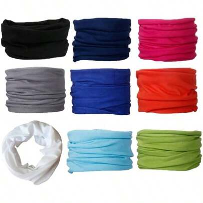 Edward 9pcs Bandanas de Hombre Mujeres Headbands Headwear elstico Magia Bufanda Bandana Bandas de Deportes Yoga sin Costuras Camuflaje, Color de la Flor Multi - Solid