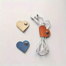 Set de regalo de 5 piezas de accesorios digitales esenciales, que incluye cable de carga con forma de corazón, organizador de cable de auriculares, soporte de cable de cuero de PU, adecuado para cargadores, cables, auriculares, baterías portátiles, para viajes, oficina, dormitorio, para hombres y mujeres - Multicolor - Ver 8