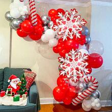 2/4 pièces Ballons en forme de flocon de neige en feuille, ballons de flocons de neige rouges et bleus, convenant pour Noël, fêtes de Noël Frozen, fêtes de vacances, anniversaires, décorations d'anniversaire sur le thème de l'hiver, décoration intérieure et célébrations