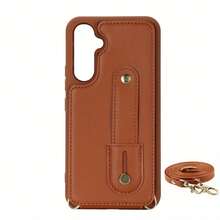 OUKNOEO Carteira de Couro, Porta-Cartões, Porta-Cartões, Capa de Telefone, Bolsa Transversal da Moda, Capa de Telefone de Couro Sintético Compatível com iPhone 17 Air 16e 15 14 13 Pro Max Plus S26 S25 Edge S24 Ultra A37 A57 Z Fold 7 6 5 4, Presente de Negócios - Castanho - Visão 40