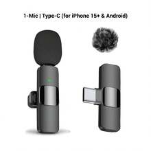 HITOZON Micrófono lavalier inalámbrico profesional para teléfonos inteligentes, micrófono inalámbrico con conexión y listo para usar, micrófono de solapa para grabación de video, enseñanza, entrevistas, podcast, micrófono de condensador omnidireccional inalámbrico para vlogs