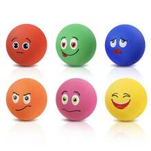 Juguetes chirriantes para perros SCHITEC, paquete de 6 pelotas chirriantes interactivas de látex: juguetes suaves para buscar cachorros y perros pequeños - color - Ver 7