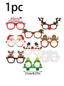 9Pcs-Christmas Glasses Frame, Fun Santa Claus, Christmas Tree, Reindeer Shaped Paper Glasses - Party Gift, Christmas Party Glasses Costume Eyeglasses Accessories For Christmas Gifts Holiday Photo Props,Christmas Gift Accessories, Holiday Party Supplies Christmas Decoration Accessory, Used For Photo Booth Props And Christmas Decorations - Novel Accessories For Holiday Celebrations
