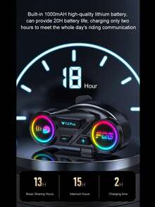 1/2pcs Motorcycle Wireless Intercom, 500m Wireless Intercom For 2 People, 1000mAh Battery, Helmet Headset Design, Waterproof & Noise Cancelling, Safer Riding, Motorcycle Communication, High-Quality Audio, Motorcycle Intercom, Best Gift For Halloween And Christmas