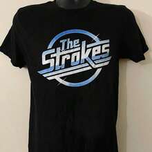 The Strokes Indie Rock Black Vintage Retro Style T-Shirt   As Present - 黑色 - 查看 1
