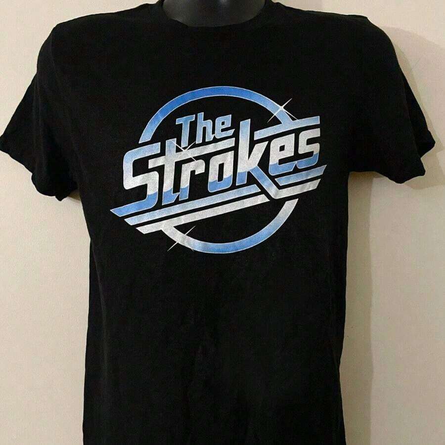The Strokes Indie Rock Black Vintage Retro Style T-Shirt As Present - 黑色 - 查看 1