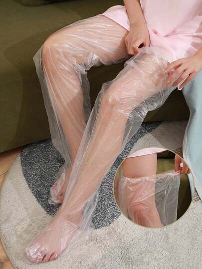 10 قطع / 20 قطعة قناع شفاف للساق لمرة واحدة، قناع بلاستيكي للقدم لمنع التشققات والتجمد وتوفير الرطوبة، قناع لليد ل-تقشير والترطيب، قناع سميك للساق لمرة واحدة، غطاء واق للساق للصالون، قناع للقدم 73 سم (10 قطع/1 حزمة)
