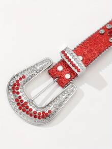 1 Fashion Temperament Full Diamond Rhinestone European And American Style Y2K Belt Belt Women's Decoration With Pants Fashion Versatile Colored Diamond Belt Party Banquet Gift - 藍色 - 查看 8