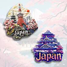 1pc Resin Souvenir Artistic Fridge Magnet Home Decor, Representing Japanese Culture Landmarks Like Tokyo Tower, Mt. , Sakura, Torii Gate, Shrine, Osaka Castle, Carp Flag, Hokkaido, Honshu, Shikoku, Nagoya, Fukuoka, History, Creativity, Cartoon, Kitchen, Office, Shop Decoration - Multicolor - View 23