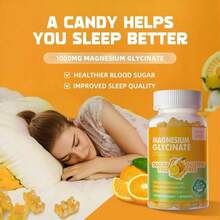 Magnesium Glycinate Gummies 1000mg - Sugar Free Magnesium Potassium Supplement With Vitamin D, B6, CoQ10 For Calm Mood &Amp; Sleep Support - 180 Mango Pineapple - Flavor NameE - 查看 5
