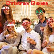 什锦圣诞派对眼镜、圣诞装饰品、圣诞礼物、节日礼物、新年礼物、派对眼镜、圣诞老人礼物、节日眼镜、各种款式、各种节日礼物、圣诞礼物、圣诞眼镜、圣诞服装（颜色随机） - 彩色 - 查看 9