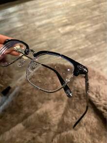 Ultra Light Half Frame Glasses For Myopia,  Anti Blue Light, Refined Scum, High-End Sense, Glasses Frame For Women And Men,Luxurious And Elegant Reinstallation ,Blue Light Glasses For Woman Men Safety Glasses Blue Light Blocking Glasses Protection Computer Gaming Glasses Women Cute Light Weight Red Frame Oversized Non Prescription Small Face Square Cat Eye Reduce Eye Fatigue On Computers, TVs, Phones, And Games, Suitable For Computer Lense Screen Protector Plain Glasses Clear Lens Glasses Blue Light Light Blocking Glasses Blue Light Glasses Light Glasses For For Women Men Light Glasses For Glasses For Women 99 Blue Light Glasses For Woman Blue Light Glasses Women/Men, Fashion Round Frame UV Ray Filter Computer Gaming Glasses Computer Glasses - Anti Eyestrain & UV Glare Protection Anti Glare - 烏亮 - 查看 6