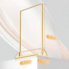 3/6/12 Pack Acrylic Gold Sign Holder, 4x6 Inch/5x7 Inch Tabletop Gold Picture Frames, Clear Double Sided Menu Holder, Wedding Table Numbers Picture Frames, Photo Displays For Events And Decor (Gold) - Gold-4x6 Inch - 查看 11
