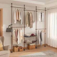 Fixed Clothes Drying Racks - Brown - View 3