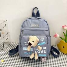 Women's Backpack Random Shipment Model Small Girl With Teddy Bear Decoration Cute Casual Backpack - Baby Blue - View 1