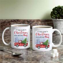 1 cană cu tematică de Crăciun, aceasta este cana mea de Crăciun cu filmul vizionând. Cadouri de Crăciun, cană amuzantă cu cacao și cafea. Cană vintage drăguță pentru iubitorii de filme, cadou de Crăciun pentru prietenii de iarnă. - Multicolor - Vizualizare 7