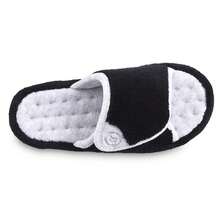 Zapatillas de casa con espuma de memoria para mujer Isotoner Terry Spa, cómodas para interiores y exteriores - Negro - Ver 4