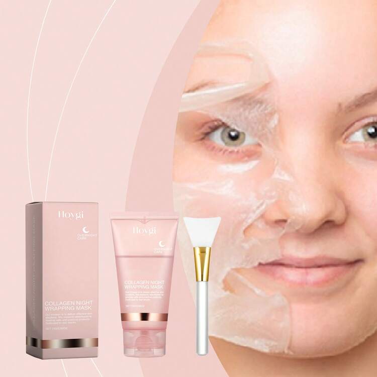 US Holiday Limited-Edition Night Sleep Mask - Repairing Skin-Coating Peel-Off Mask, Deep Hydrating, Moisturizing & Brightening, Dullness-Reducing, Intensive Night Nourishing Mask For Dry Skin (Suitable For Thanksgiving/Christmas/Independence Day/Halloween Stock-Up) - Hồng - Xem 6