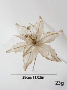 1 件，28 厘米仿真圣诞花，金色/香槟色/红色/粉色/蓝色/绿色人造装饰花，适合派对/节日装饰 - 彩色 - 查看 6