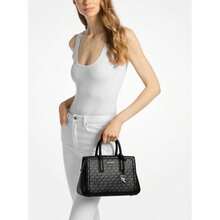 Michael Kors Laila  Metic Signature Logo Satchel |  | Women Crossbody - 黑色 - 查看 3