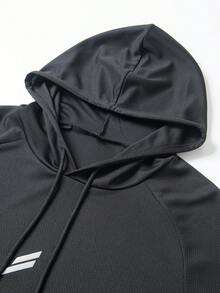 1 Stück Herren Lässig Kapuzen T-Shirt, reflektierendes Design, Langarm sportlicher Kapuzenpullover, elastisch weich bequemer Lässig Hoodie, leicht weiches Kapuzen Weste mit Kordelzug, atmungsaktiv, leicht, weich, bequem, geeignet für Gym, Outdoor-Aktivitäten und Lässig Wear