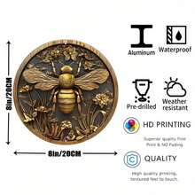 8x8 Aluminum Bee Pattern Sign - Attractive Wall Art Decor - Durable & Stylish For Home Office, Farmhouse Decor  Room Decoration - 多色 - 查看 8