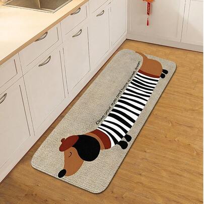 1 pieza Felpudo Premium con estampado de Dachshund, Alfombra decorativa rectangular lavable de franela moderna, Alfombra de baño suave antideslizante apta para cocina, lavandería, sala de juegos, estilo rústico, patio, balcón, porche y oficina, decoración de fiestas, entrada, baño, dormitorio, sala de estar, comedor, alfombra de piso interior y exterior antideslizante, decoración de habitación, decoración del hogar, regalo de inauguración de casa, recuerdo de fiesta, disponible en múltiples tamaños Decoración de baño y cocina Decoración navideña Alfombra de cocina