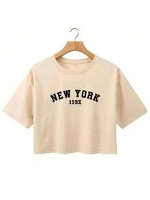 Kit 3 Cropped Women's T-Shirt In New York Cotton - 彩色 - 查看 3