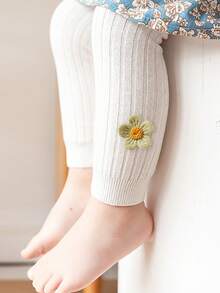 6 Pairs Girls Floral Tights, Cute & Sweet, Suitable For Spring, Autumn, All Seasons, Matching School Uniforms - Multicolor - View 3
