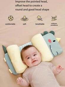 1 件婴儿荞麦枕，新生儿枕头，卡通防扁头枕，柔软透气幼儿午睡枕，育儿配件 - 小恐龍 - 查看 11